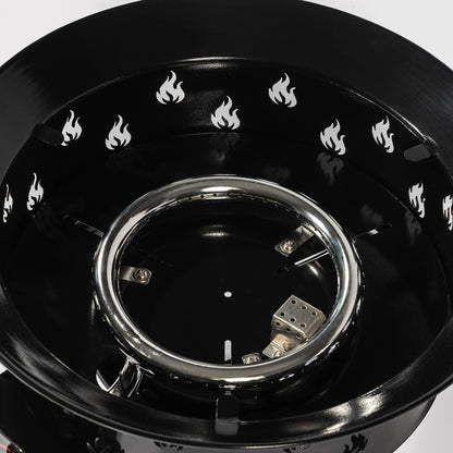 Propane Gas Fire Pit Table, 50000 Btu Round For Outside Patio - Black