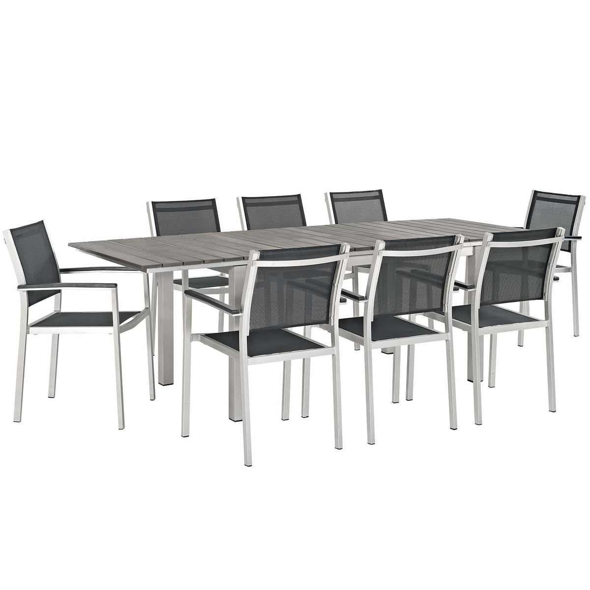 Shore 9 Piece Outdoor Patio Aluminum Dining Set by Modway