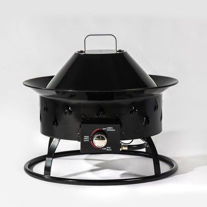 Propane Gas Fire Pit Table, 50000 Btu Round For Outside Patio - Black