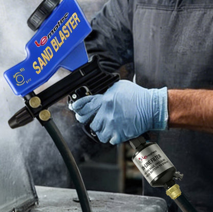 Professional Dual-Feed Sandblaster Gun Kit - 150 PSI with Ceramic Tip & 18oz Hopper (AS118-2)